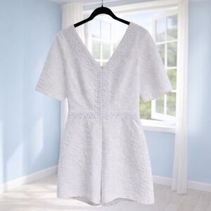 LILLY PULITZER ‘Zina’ White Short Sleeve Stretch Romper Sz 4